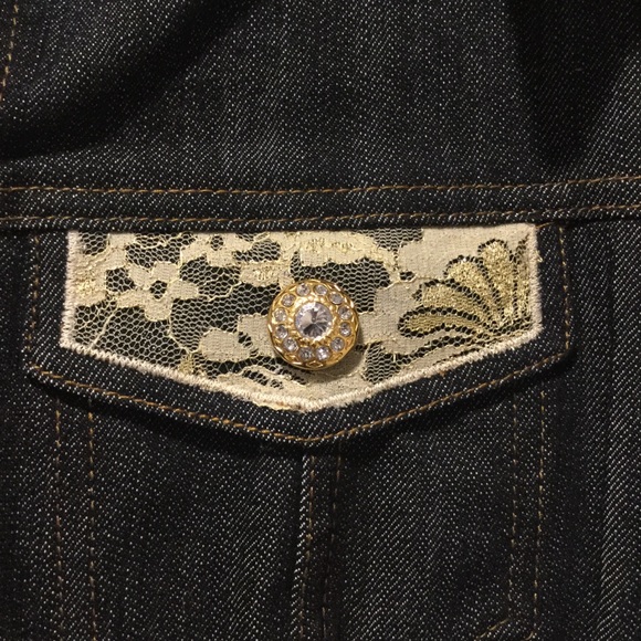 NWOT Denim and Lace Detailed Jacket - Picture 4 of 7